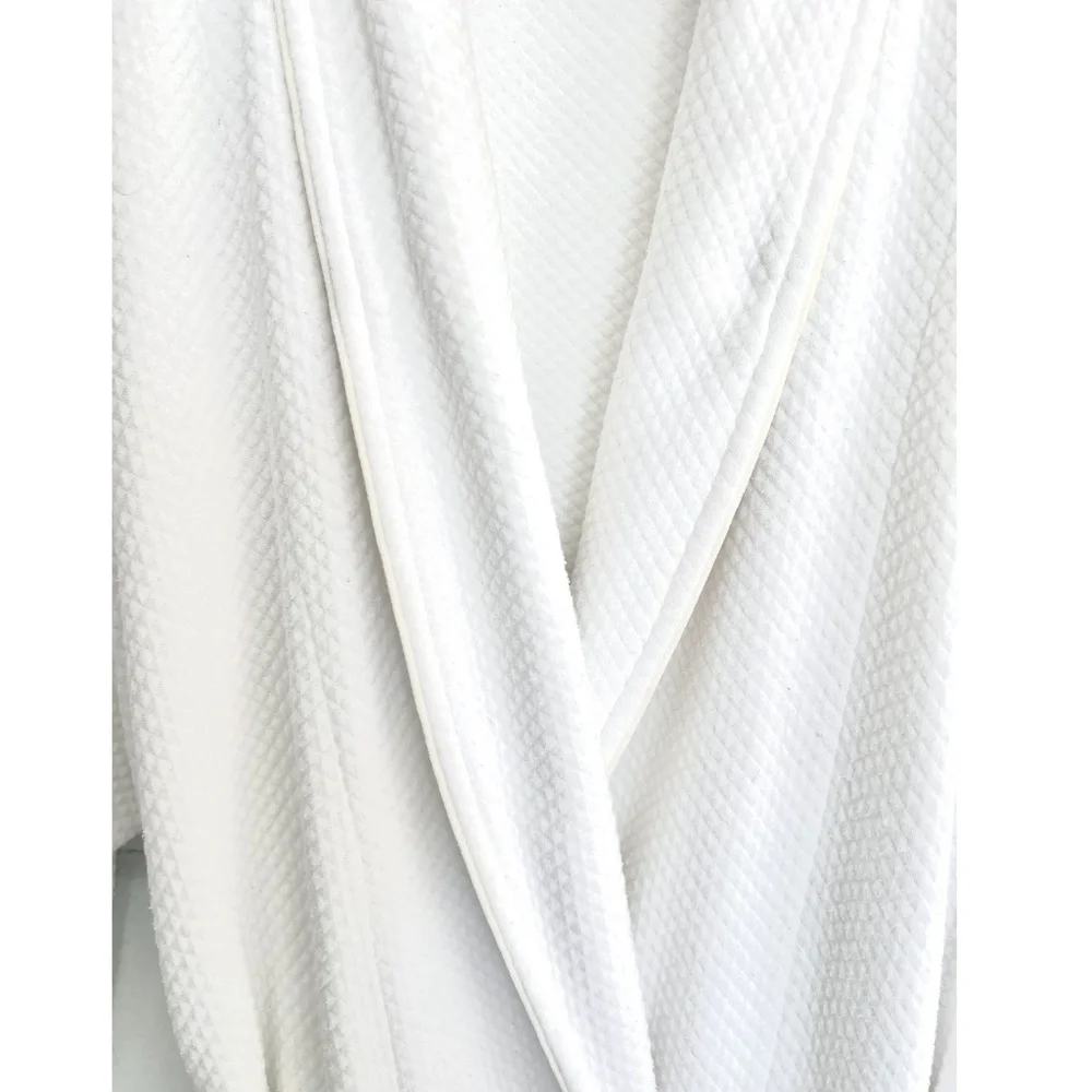 PLUTO Sylvie Womens Long Robe in Modal and Cotton - WHITE - L